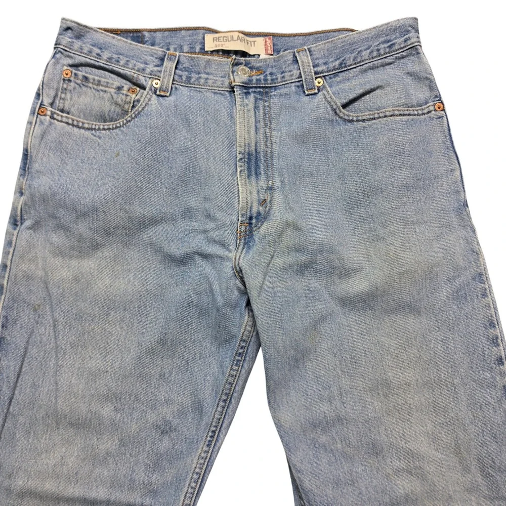 90s Vintage Distressed Straight Leg Jeans Mens 36x34 Blue Levis 505 Light Wash